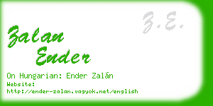 zalan ender business card
