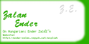 zalan ender business card